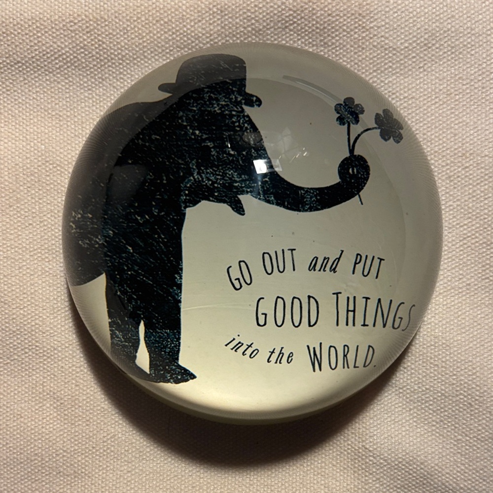 Sugarboo Designs Glass Elephant Paperweight, Whimsical Office Decor